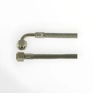 Dovodno crevo pancirno sa kolenom 3/8"1000 mm